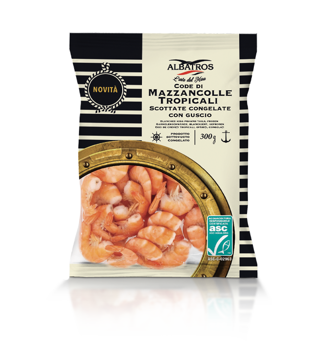 Code di mazzancolle tropicali con guscio - 300 g